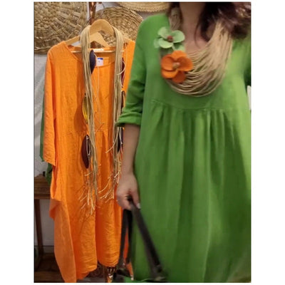 Hereta | Sommerkleider 2025 Neu! Aus Baumwolle und Leinen in uni, leicht