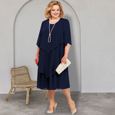 Sienna | Plus Size geschichtetes Midikleid