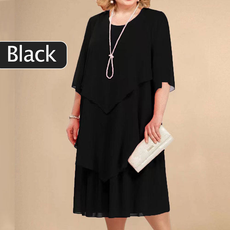 Sienna | Plus Size geschichtetes Midikleid