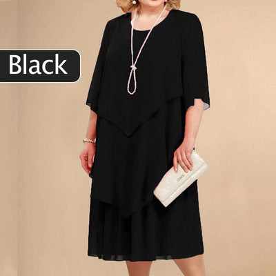 Sienna | Plus Size geschichtetes Midikleid