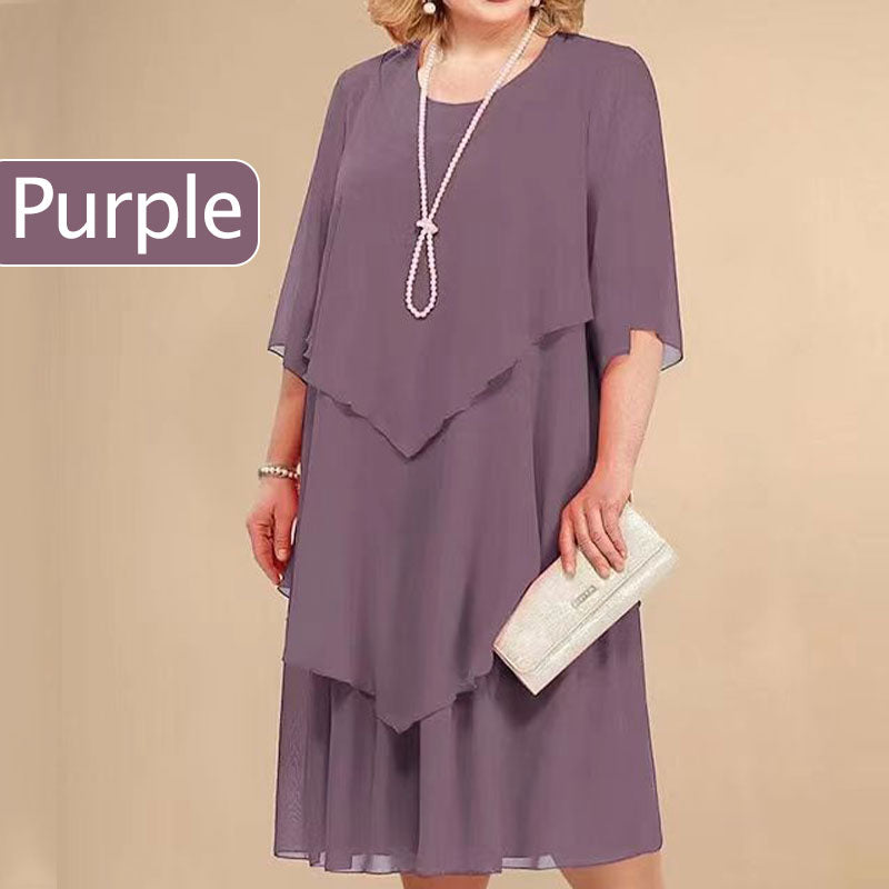 Sienna | Plus Size geschichtetes Midikleid