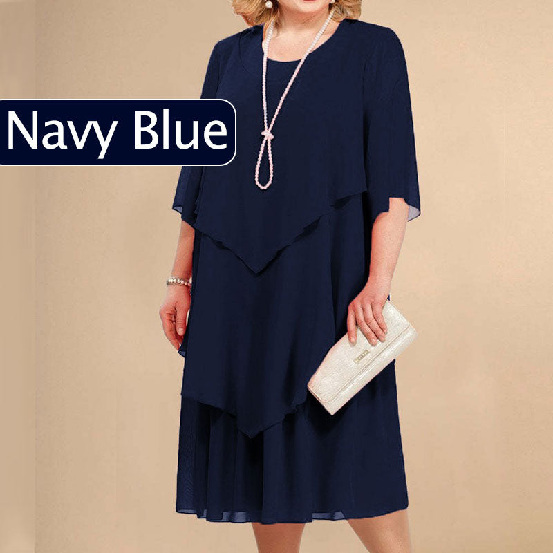 Sienna | Plus Size geschichtetes Midikleid