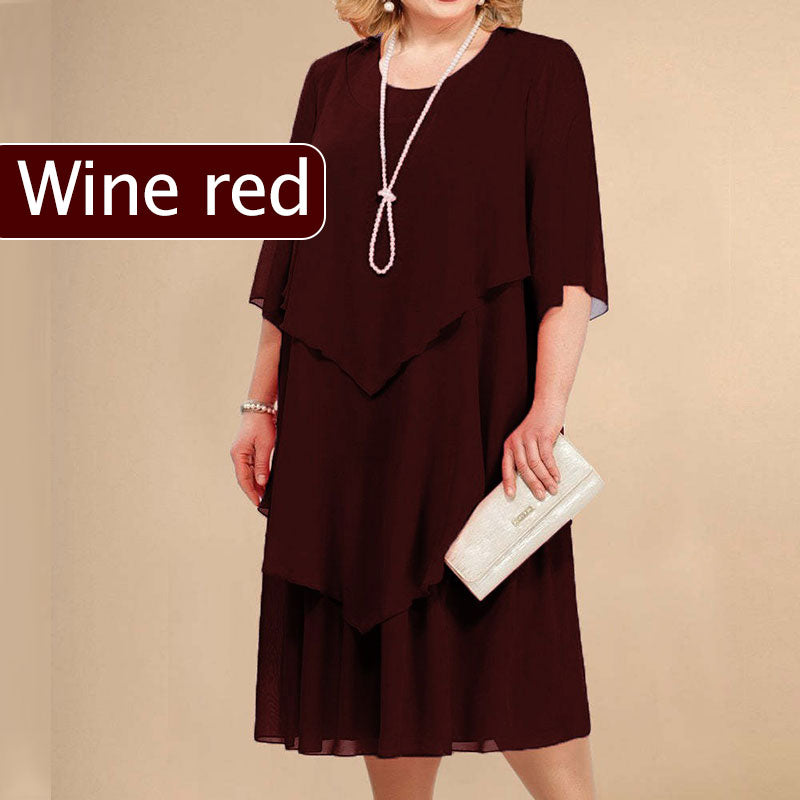 Sienna | Plus Size geschichtetes Midikleid