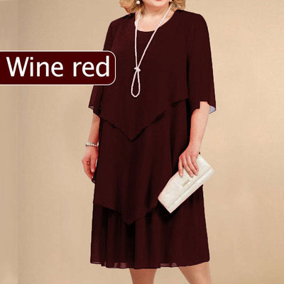 Sienna | Plus Size geschichtetes Midikleid