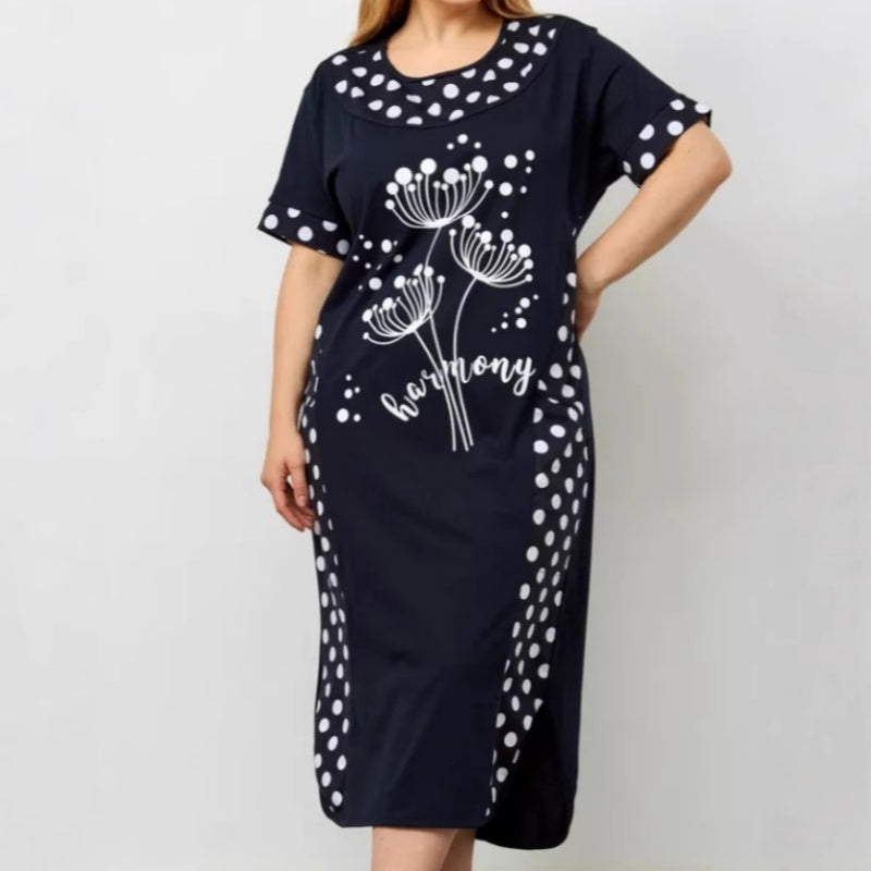 Rita | Sommerliche lässige Damenkleider mit kurzem Ärmel und A-Linie-Druck