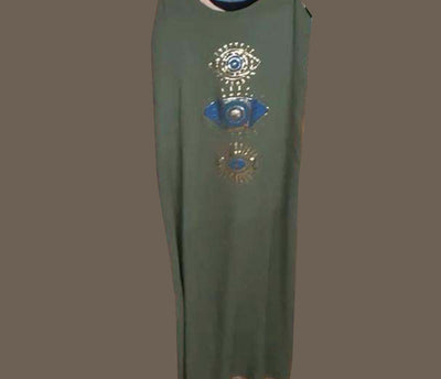 Kyla | Damen langes bedrucktes ärmelloses Kleid