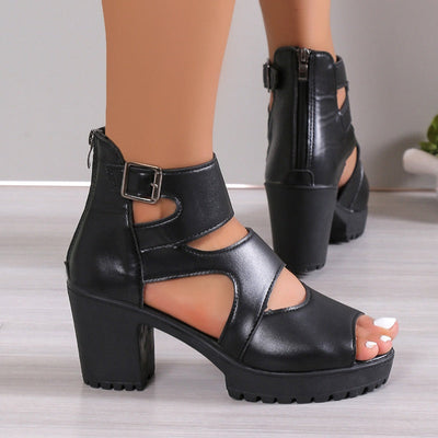 Justin | Sandalen mit Peep-Toe und hohem Absatz für Damen Booties