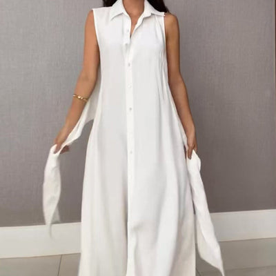 Adelyn | Ärmelloses Maxikleid für Damen mit Gürtel