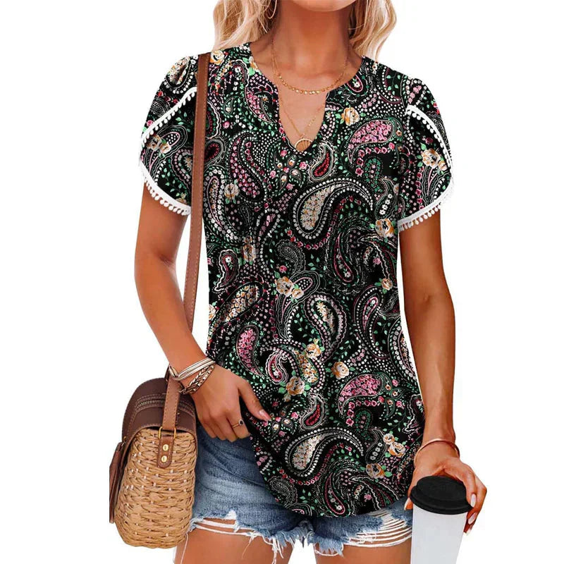 👚【S-4XL】Damska koszulka z krótkim rękawem z nadrukiem