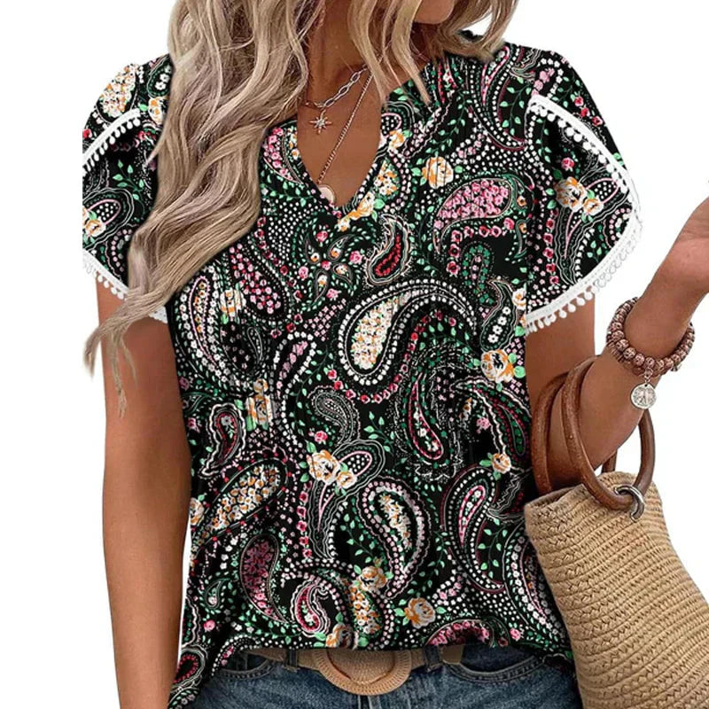 👚【S-4XL】Damska koszulka z krótkim rękawem z nadrukiem