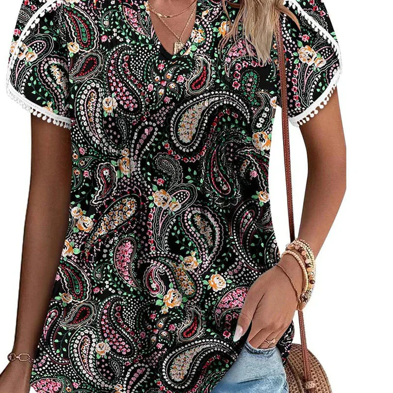 👚【S-4XL】Damska koszulka z krótkim rękawem z nadrukiem