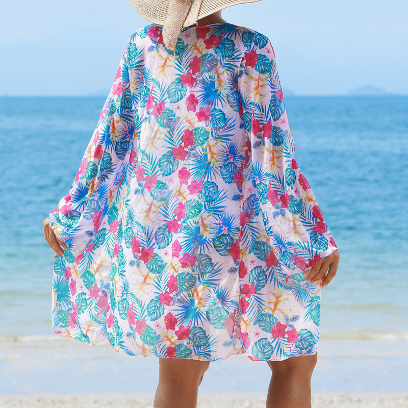 🏖️👙 Costum de baie imprimat sexy pentru femei, set de 3 piese