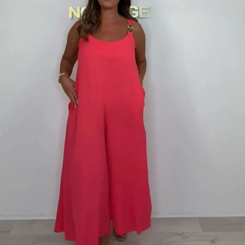 Yahaira | Damen lockerer Overall mit weiten Beinen