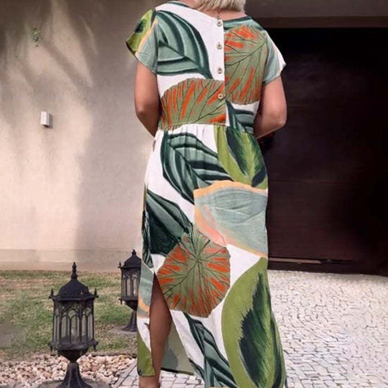 Clara | Damenkleider mit kurzen Ärmeln und rundem Ausschnitt