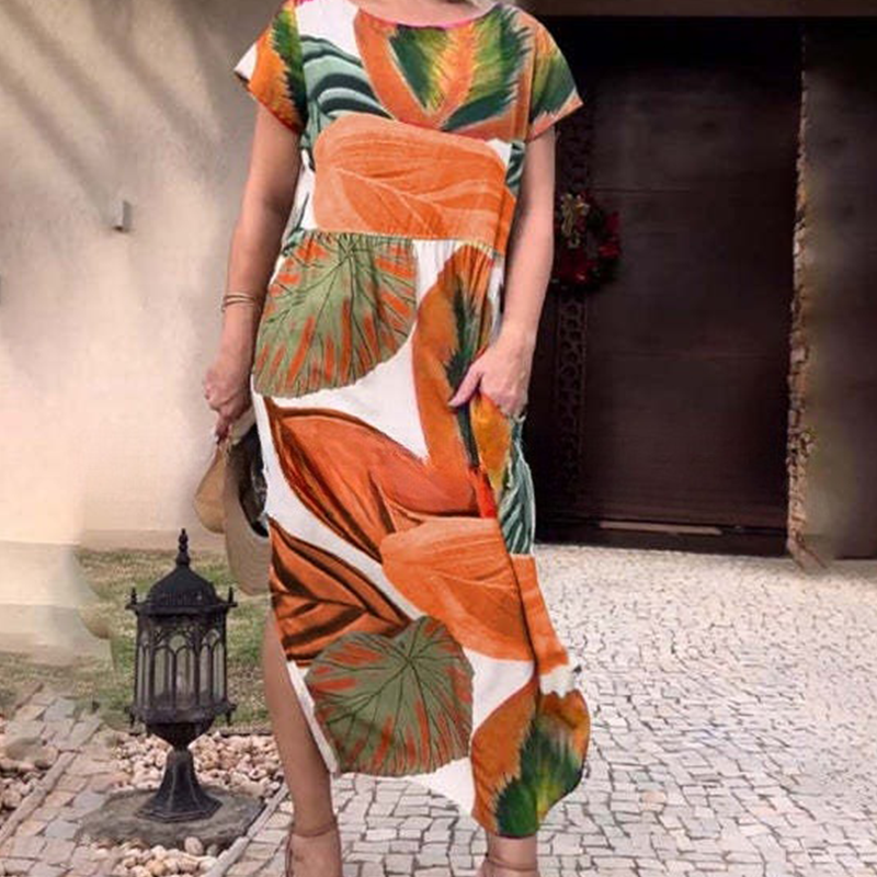 Clara | Damenkleider mit kurzen Ärmeln und rundem Ausschnitt