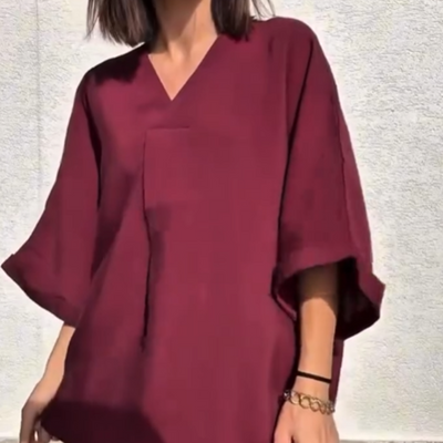 Thalia | Lässiger Loose-Fit Damenpullover mit V-Ausschnitt und Hose Zweiteiler Set