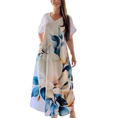 Leanna | Kurzärmeliges bedrucktes Kleid