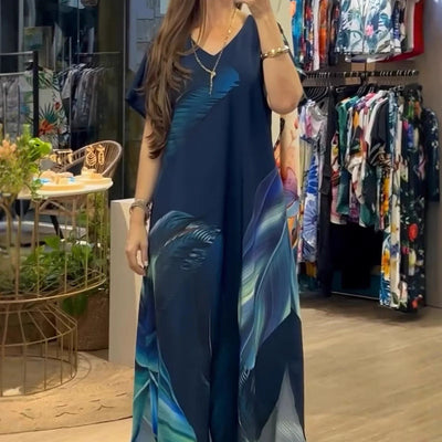 Leanna | Kurzärmeliges bedrucktes Kleid