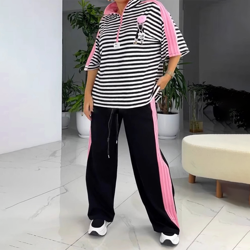 Vivienne | Damen zweiteiliges Oberteil und gestreifte Hose