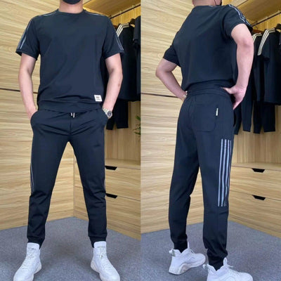 Martino | 2-teiliges Set mit kurzärmeligem Oberteil und Jogginghose mit hohem Stretch für Männer