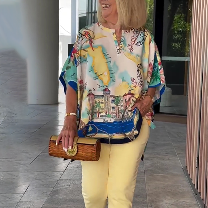 Sean | Elegante Damenhüte, breit, mit spitzem Dekolleté und Muster