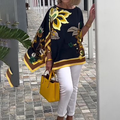 Sean | Elegante Damenhüte, breit, mit spitzem Dekolleté und Muster