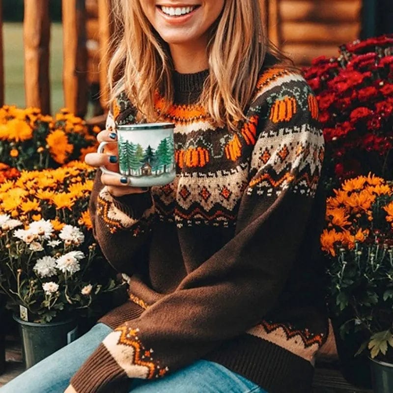 Freyja | Warmer Damenpullover im Ethnostil