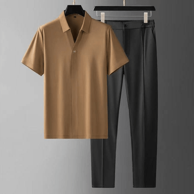 Klassisches Polo-Shirt & Hose Set für Herren -  Cecilio