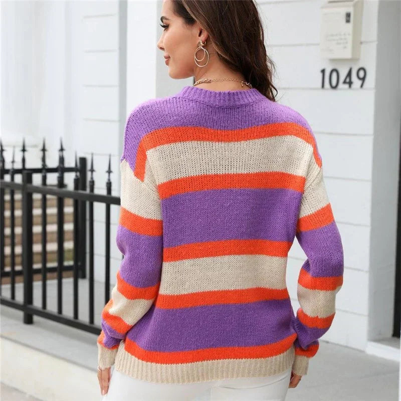 Abigail | Vibrant Striped Comfort Damenpullover