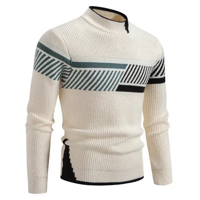 Denis | Trendy Geometrischer Strickpullover für Männer