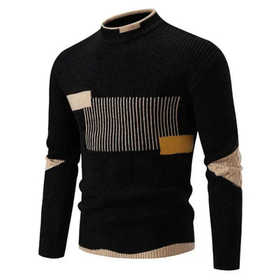 Denis | Trendy Geometrischer Strickpullover für Männer