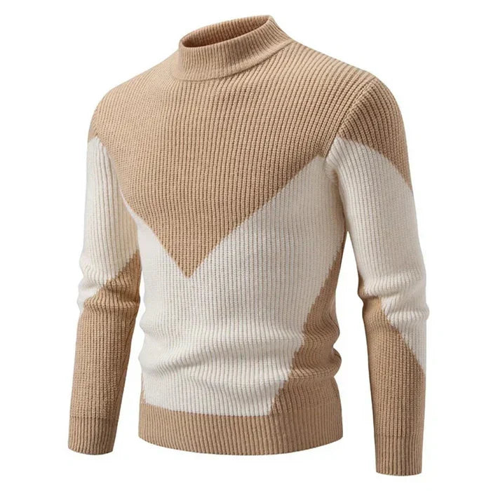 Denis | Trendy Geometrischer Strickpullover für Männer