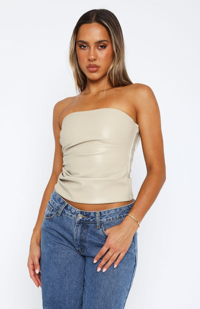 LAETITIA I ELEGANTES LEDER-TANKTOP