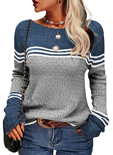 Damen Modischer Streifen-Pullover