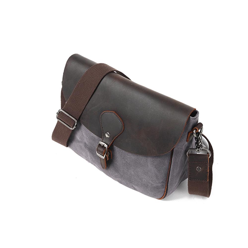 Bregenz™ - Handgefertigte Vintage Crossbody Tasche aus Wachsgeschichtetem Baumwoll-Canvas & Leder