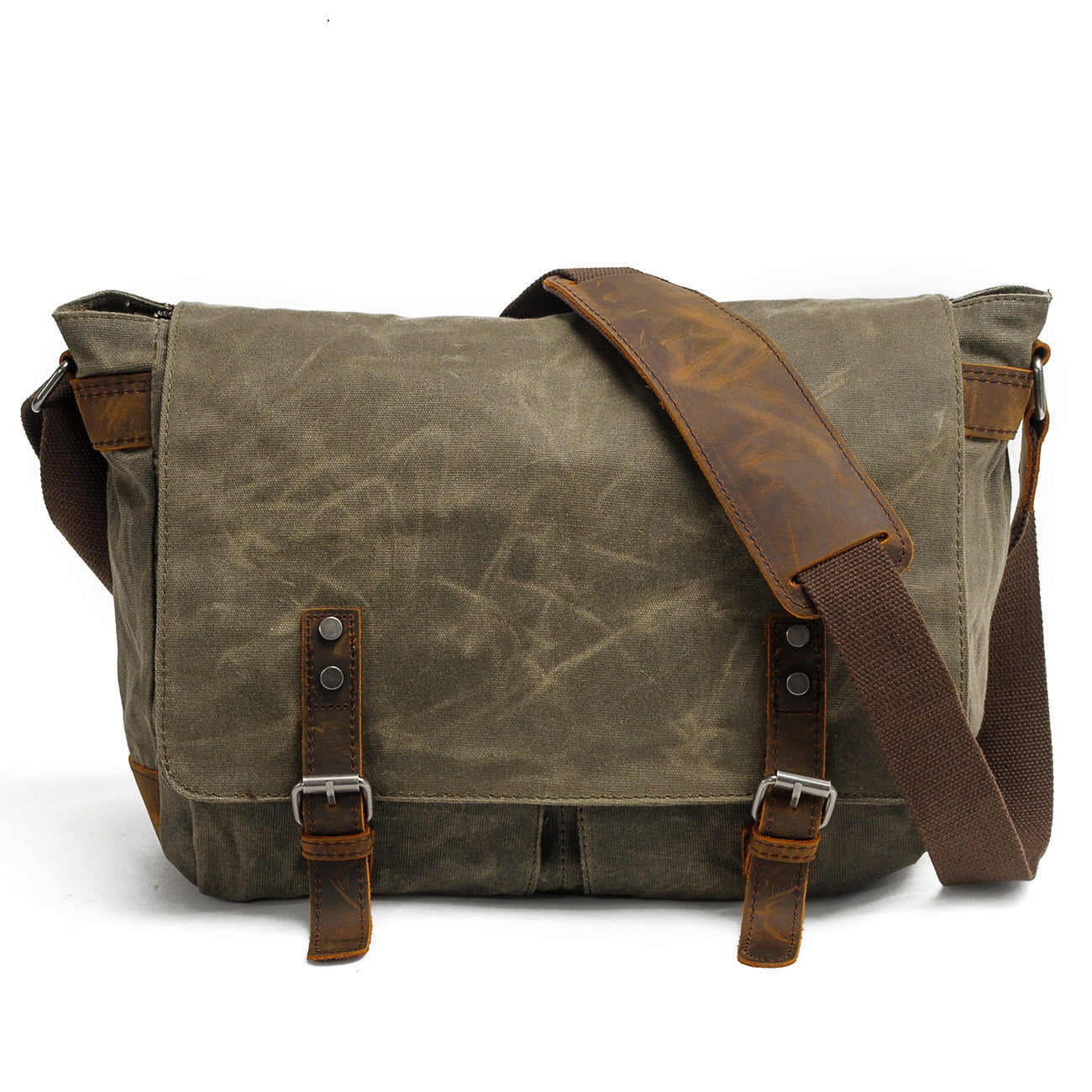 Conway™ Retro Umhängetasche Aus Gewachstem Baumwoll-Canvas – Vintage Messenger Bag Mit Laptopfach