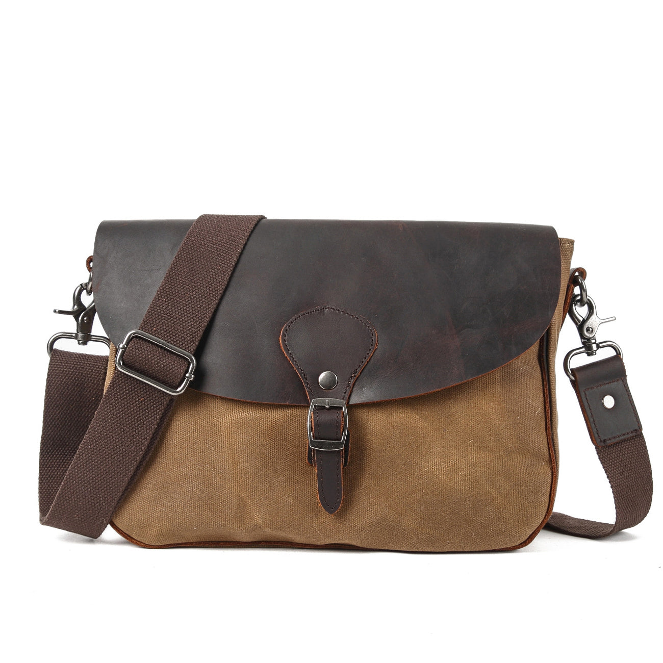 Bregenz™ - Handgefertigte Vintage Crossbody Tasche aus Wachsgeschichtetem Baumwoll-Canvas & Leder