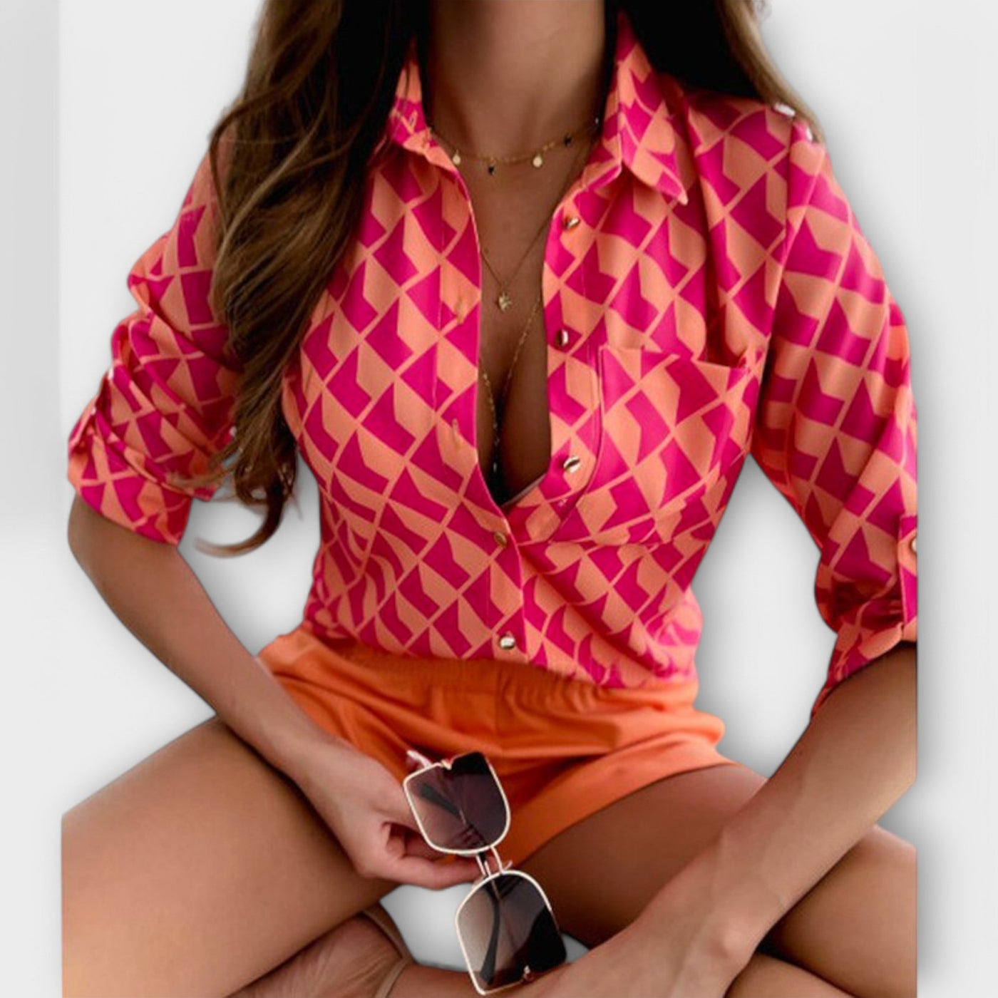 Damen Bluse Mit Klassischem Kragen Aus Hochwertigem Polyester – Eleganter Und Vielseitiger Stil