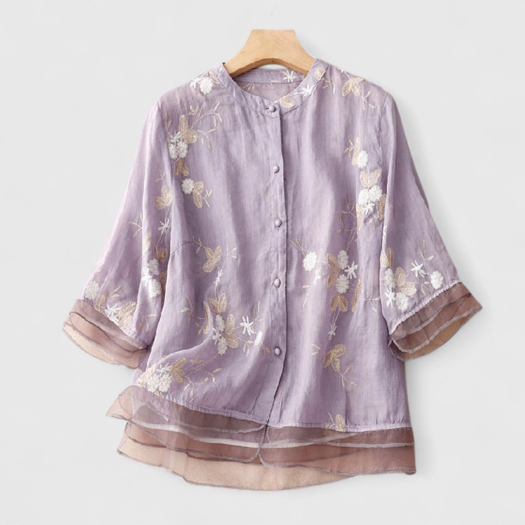 Maisie | Blumenbluse aus Premium-Materialien