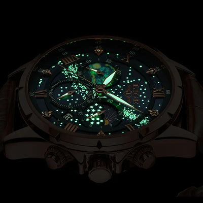 Stilvolle Mondphasen-Armbanduhr